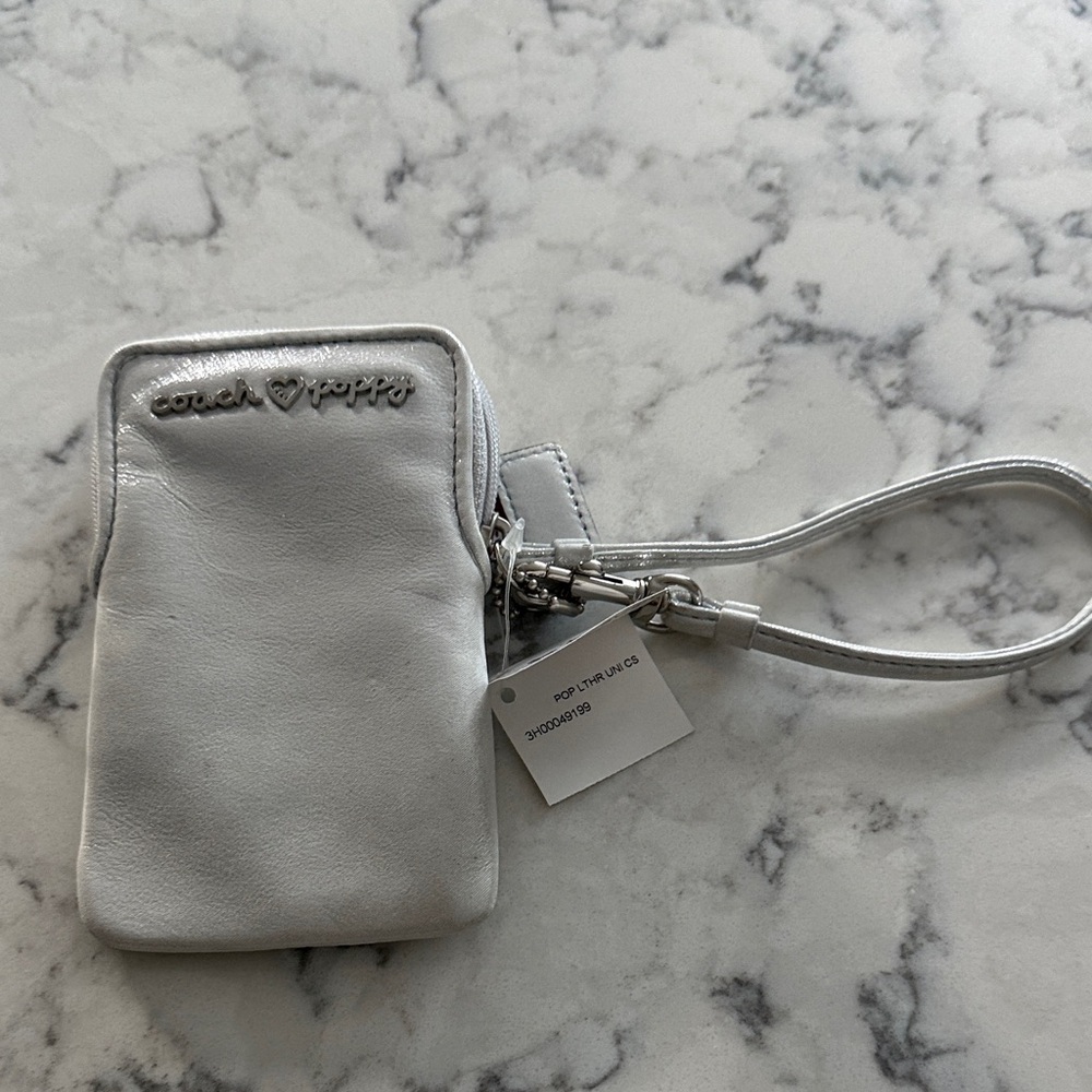 Coach Poppy Metallic Wristlet